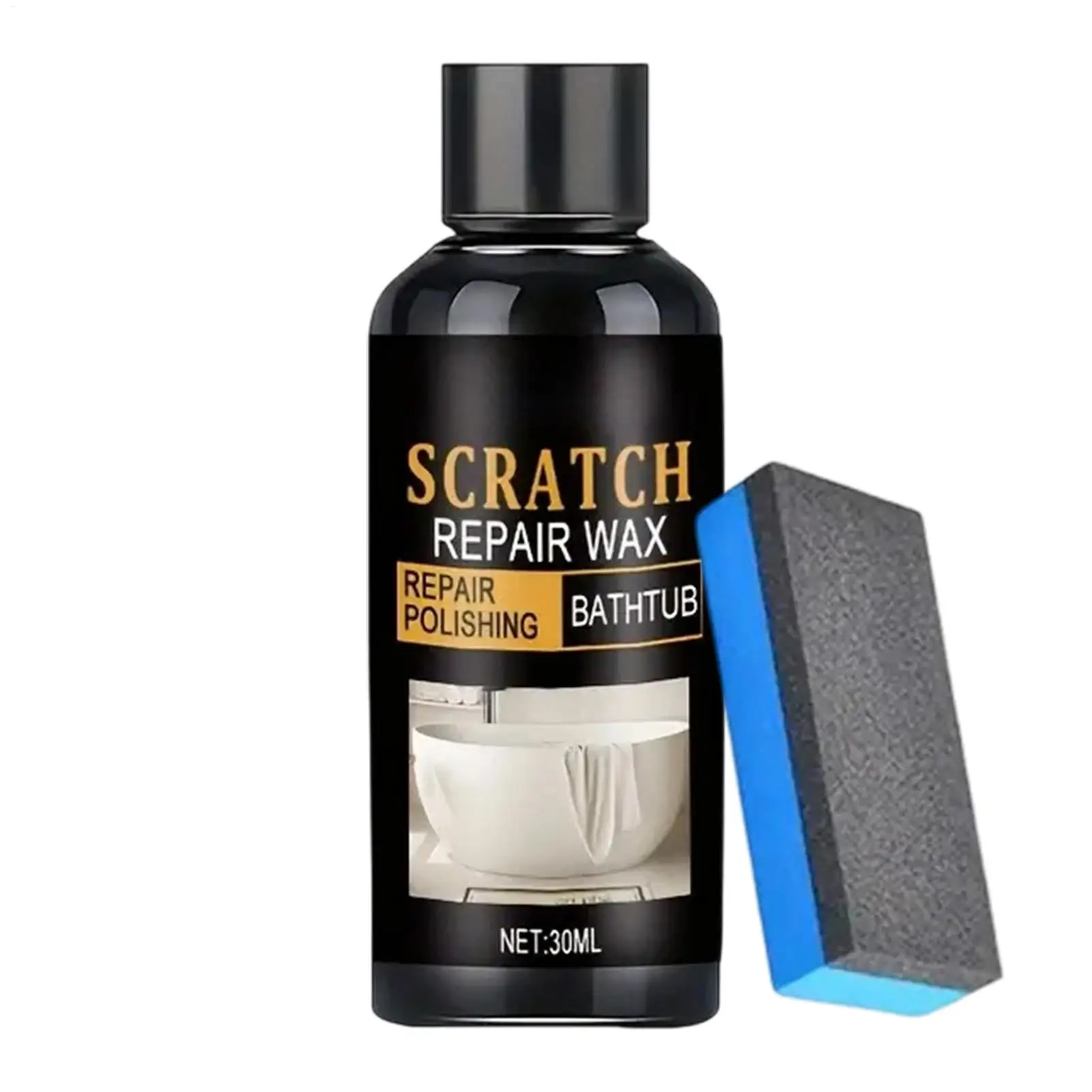 30ml Polishing Agent Bathroom Scratch Removal Wax With Sponge Toilet Scratch Remover For Ceramic Resin Metal Enamel Sink Toilet