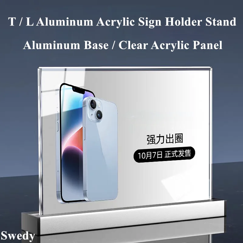 A4 210x297mm Aluminum 8.5x11 Inch Poster Picture Photo Frame Restaurants Table Menu Paper Acrylic Sign Holder Display Stand