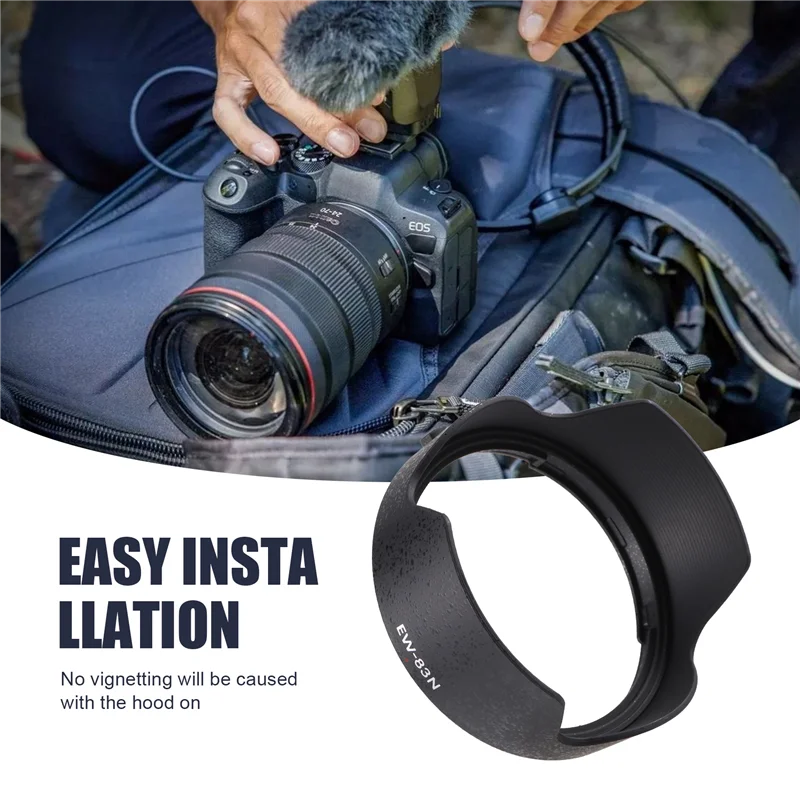 ABAN Lens Hood Camera EW-83N 77Mm Reverse Petal Flower Cover Protector For Canon Eosr R5 R6 Rp Rf 24-105Mm F4 L Is Usm Lens