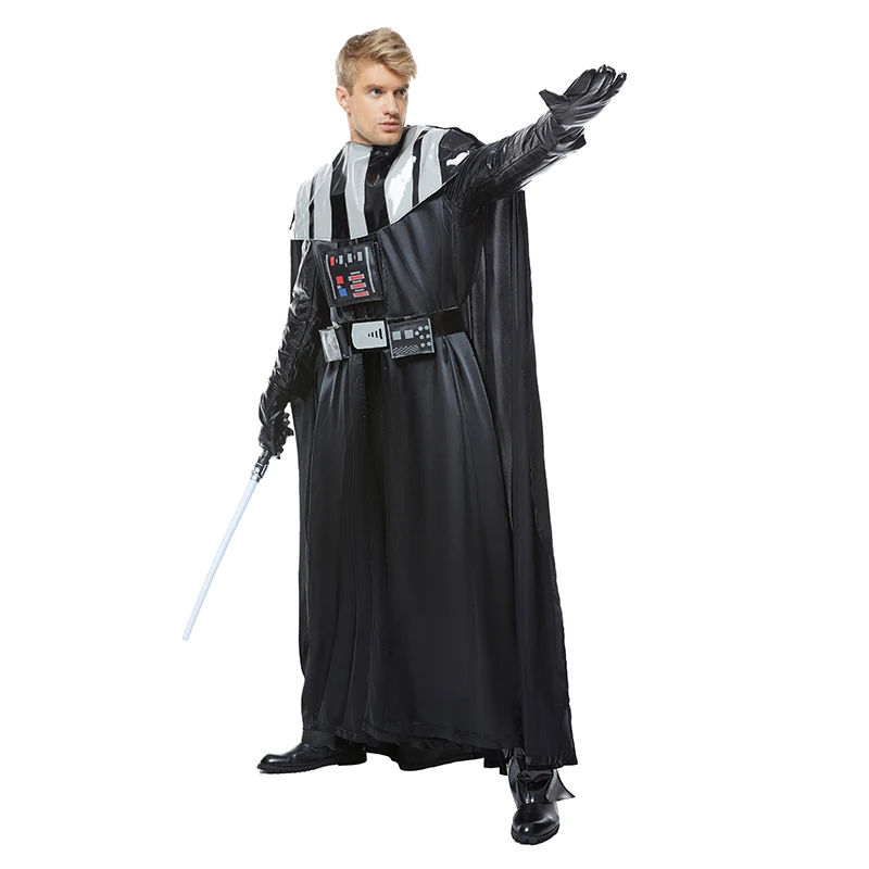 Disfraz Cos de Darth Vader para adultos, uniforme negro, traje de película, mono espacial de batalla, chaleco, capa, disfraz de Carnaval de Halloween