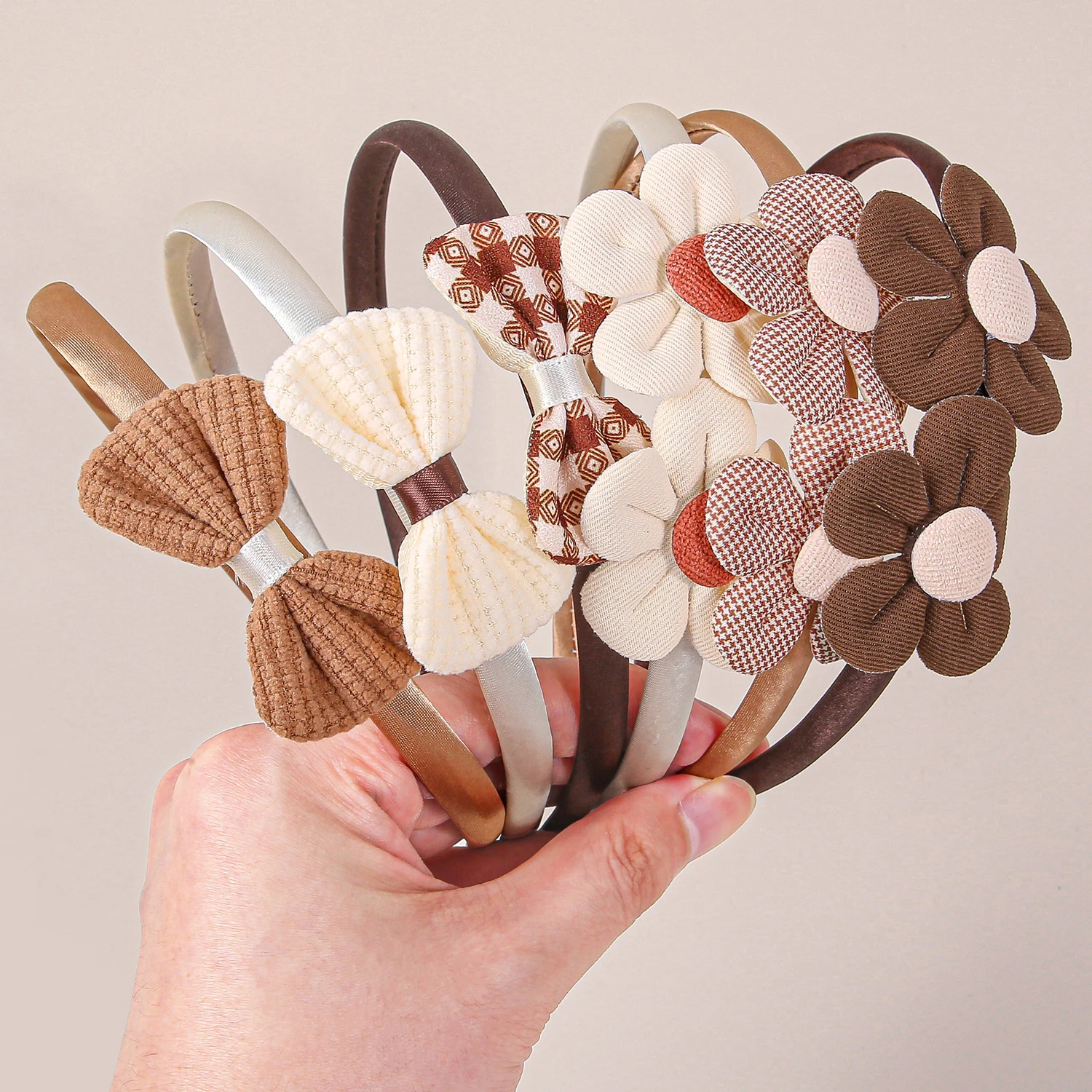 3/6pcs Cute Girls Headband Fabric Flower Hairbands Kids Children Hair Bows Hairbands Family Decoration Party Hair Accessories