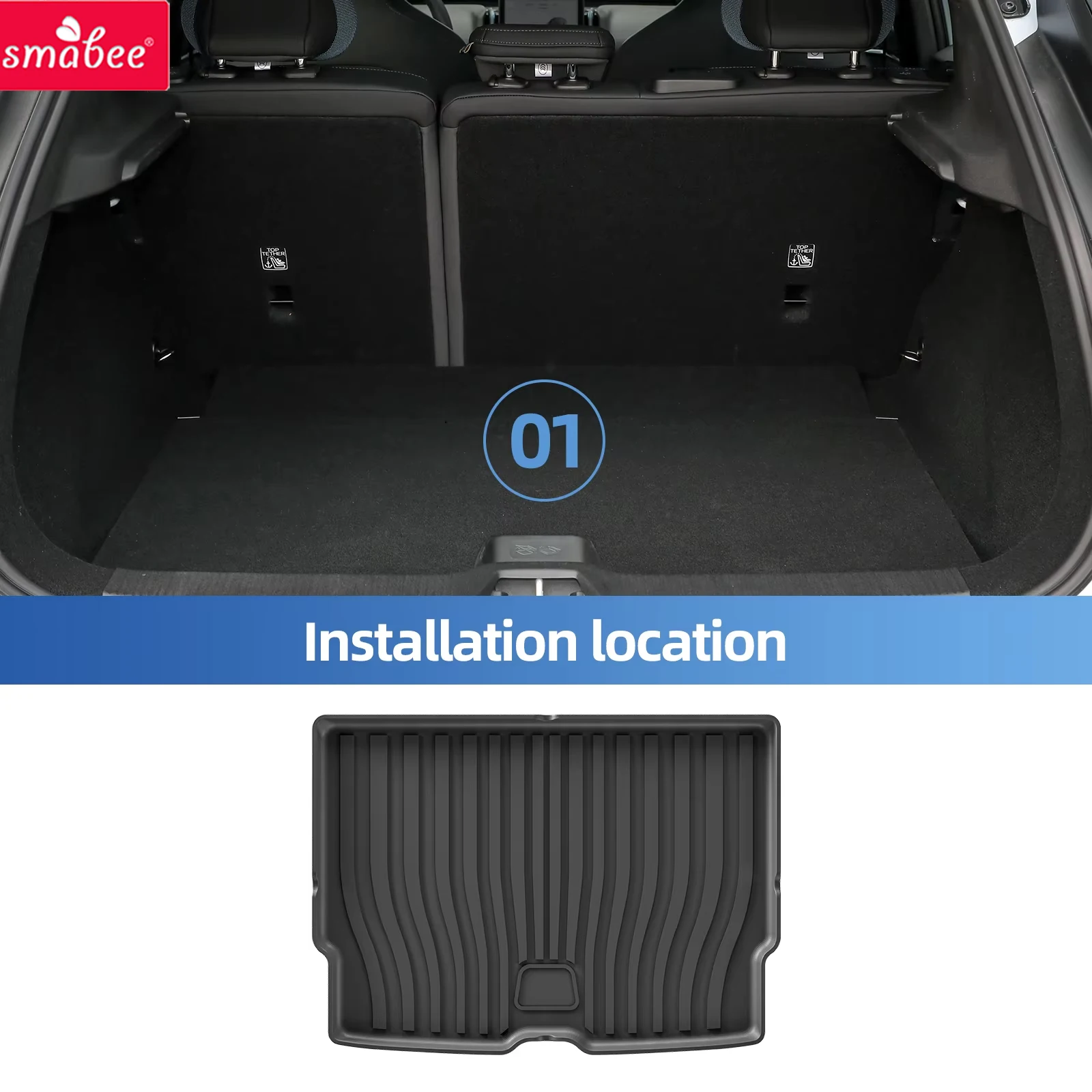 Tapetes de Chão e Protetor de Porta-Malas Smabee para Volvo EX30 EV RHD 2025 2024, Acessórios Impermeáveis em TPE 3D