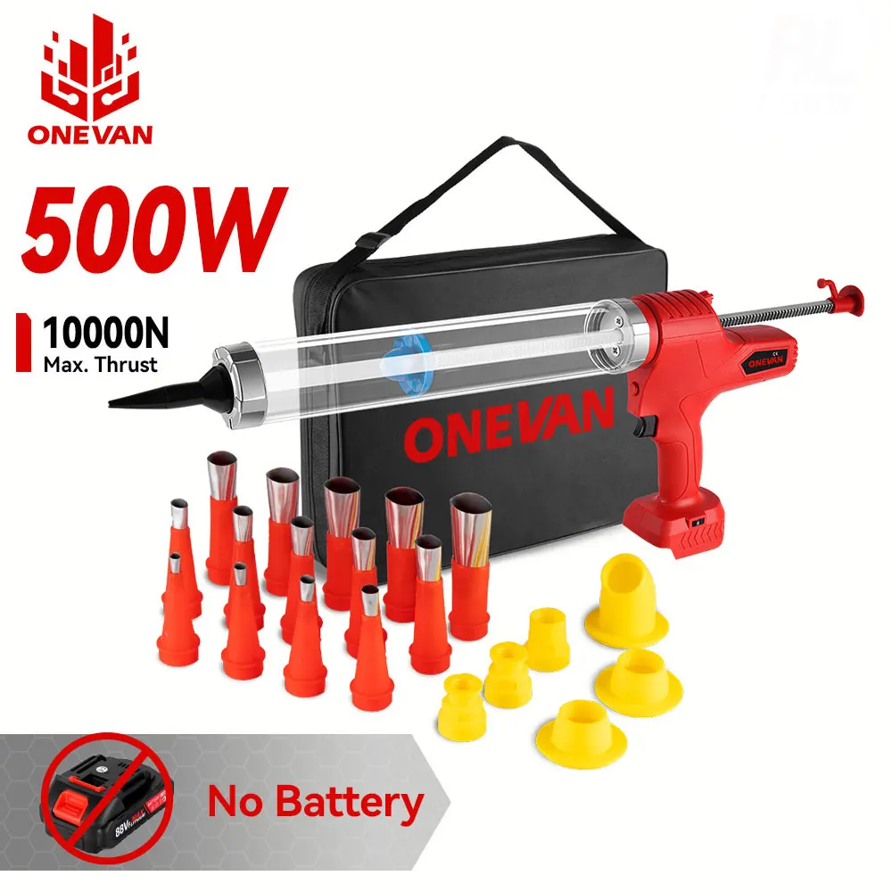 

ONEVAN 10000N Electric Caulking Gun 6 Speed Glass Glue Guns Pressure Glue Sewing Seams Sealant Glue Gun For Makita Battery Pin
