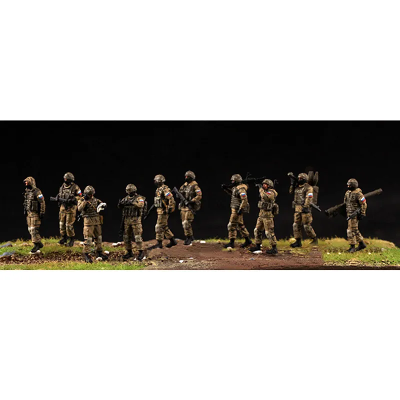 1:72 Scale Model 10pcs Russian Soldiers Action Figure Toy DIY Scene Accessory Doll Ornament Collection Display For Fans Gift Toy