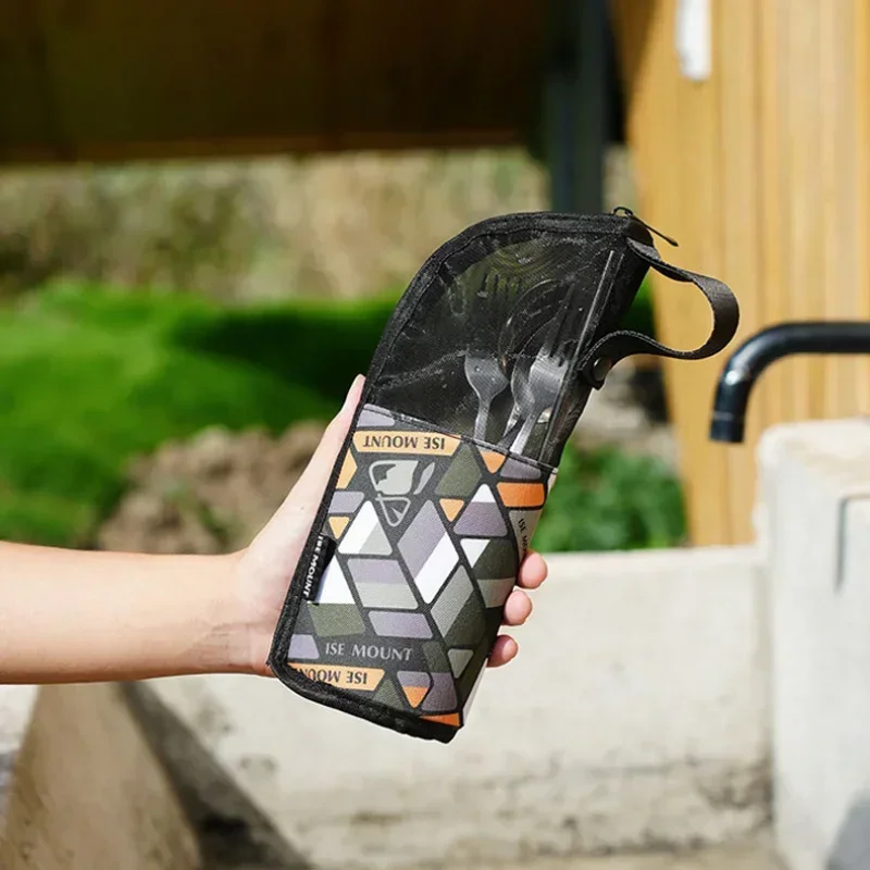 

Camping Cookware Storage Bag Waterproof Camping Tableware Organizer Portable Travel Tableware Pouch for Outdoor Camping