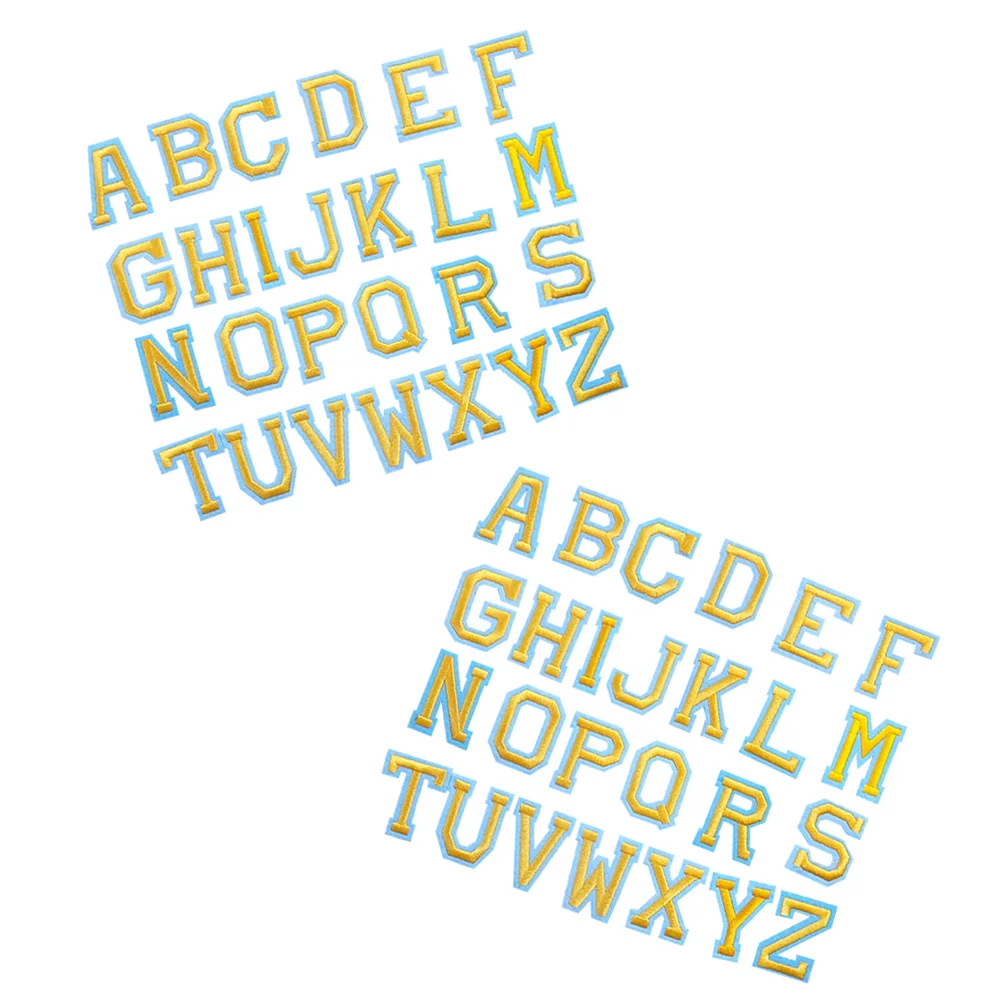 

52 Pcs Letter Patch DIY Alphabet Sewing Embroidered Patches Clothing Accessory Iron On Letters Non woven Fabric Decorations