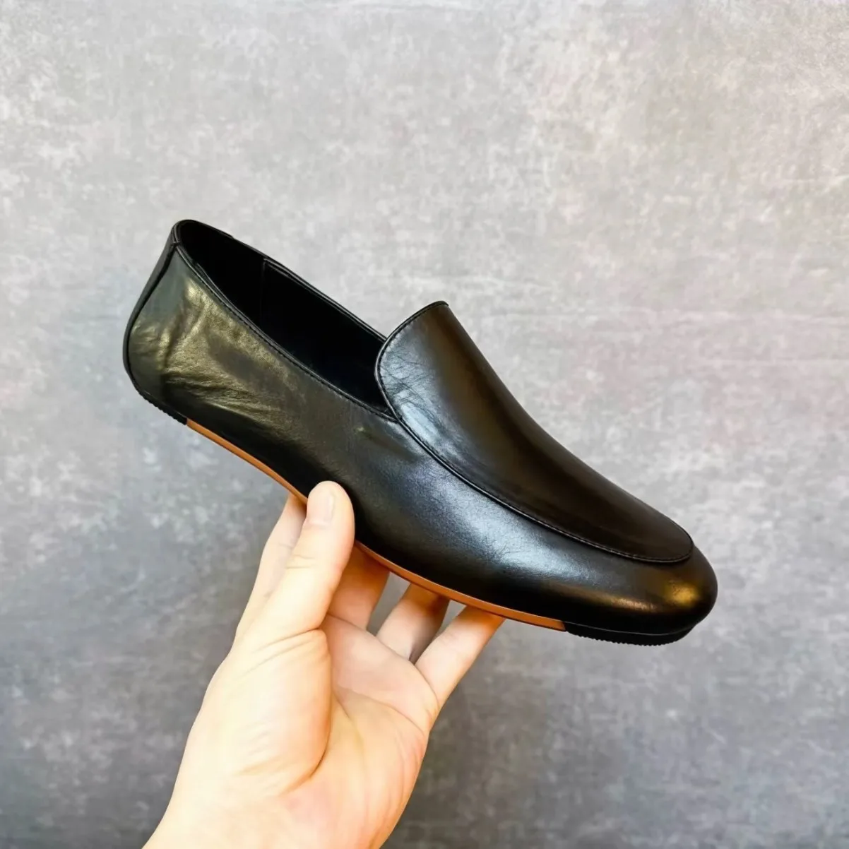 One pedal spring and summer new soft leather comfortable versatile breathable casual men's shoes Doudou driving