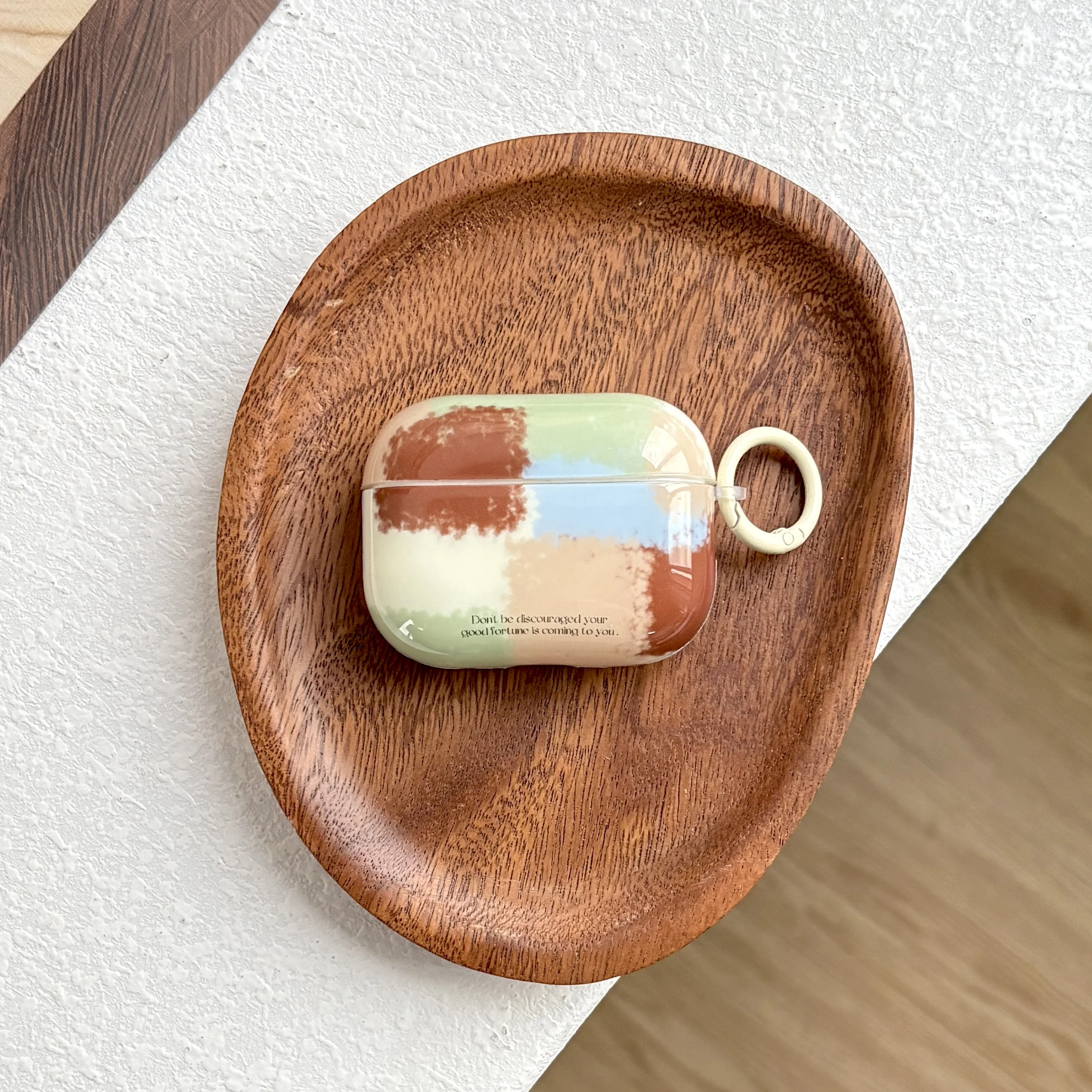 الخريف الشتاء الرجعية البني الأخضر تحقق منقوشة نمط واقية حقيبة سماعة الاذن مناسبة ل AirPods Pro3 Pro2 1 2 3 4 Pro