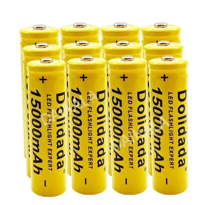 100% High Quality and Large Capacity 3.7V 18650 15000mAh High Capacity Batteries Li-ion Lithium Battery for Flashlight Battery