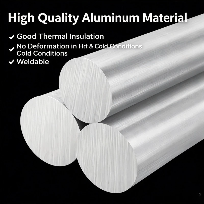 High Quality 6061 Aluminum Round Solid Rod Diameter 2-200mm Length 20-500mm CNC Machining Metal Spare Parts