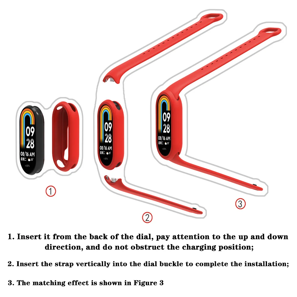 Xiaomi Mi Band 8用のスペアシリコンケース,いくつかの色,アクセサリー