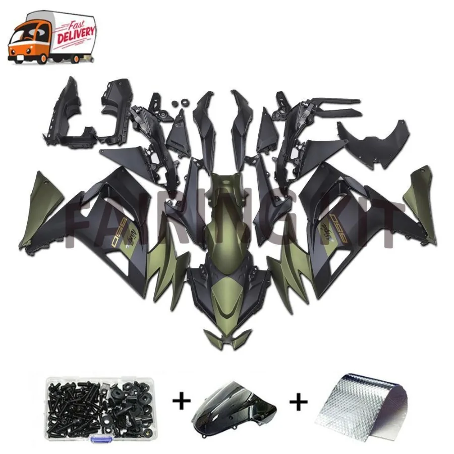 

FK инъекционный зеленый, черный обтекатель из АБС-пластика, подходит для Kawasaki Ninja 650 2020-2025 o029