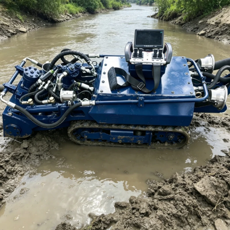 High Pressure Suction Septic Tank Cleaning Robot Remote Operated Crawler Dredge Equipment For City Drainage Network