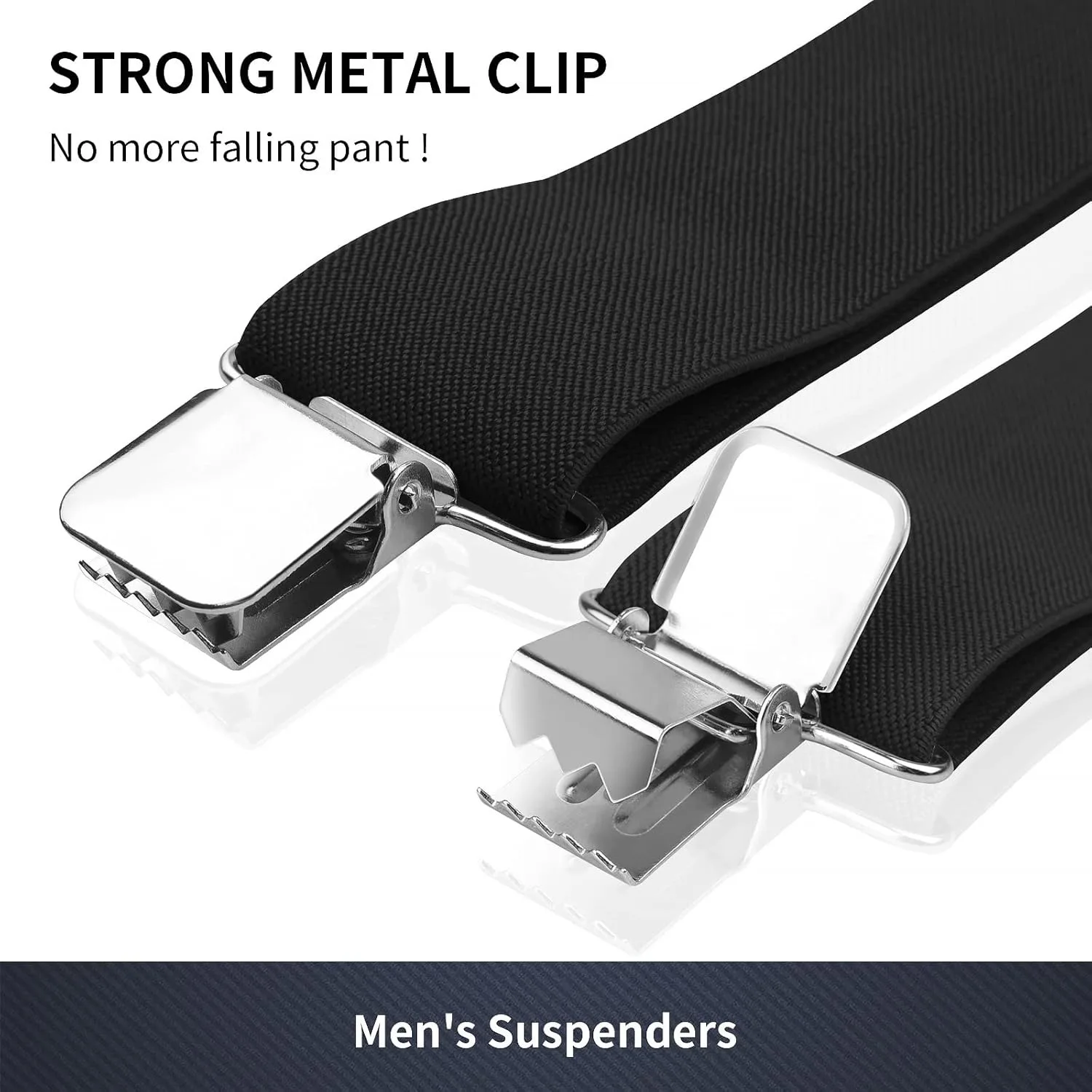 Hosenträger für Herren, Hosenträger mit starken 5,1 cm breiten, 4 Clips, robust, für Herren, hochelastisch, verstellbare Hosenträger im X-Stil – Detail 35