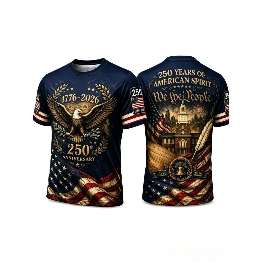 United States 250th Anniversary T-Shirts for Men and Women (1776–2026) - Patriotic American Independence Day Apparel