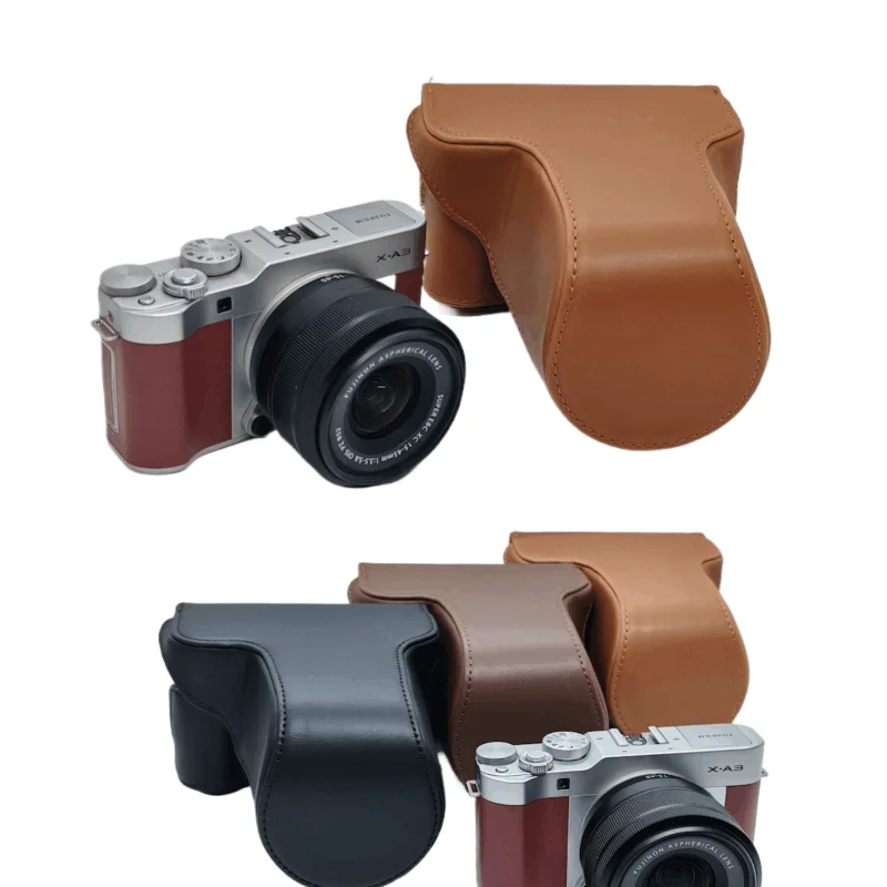 PU leather Digital camera case bag cover pouch for Fuji Fujifilm XA10 XA20 XA2 XA3 XA5 XA7 XA1 Camera with Strap