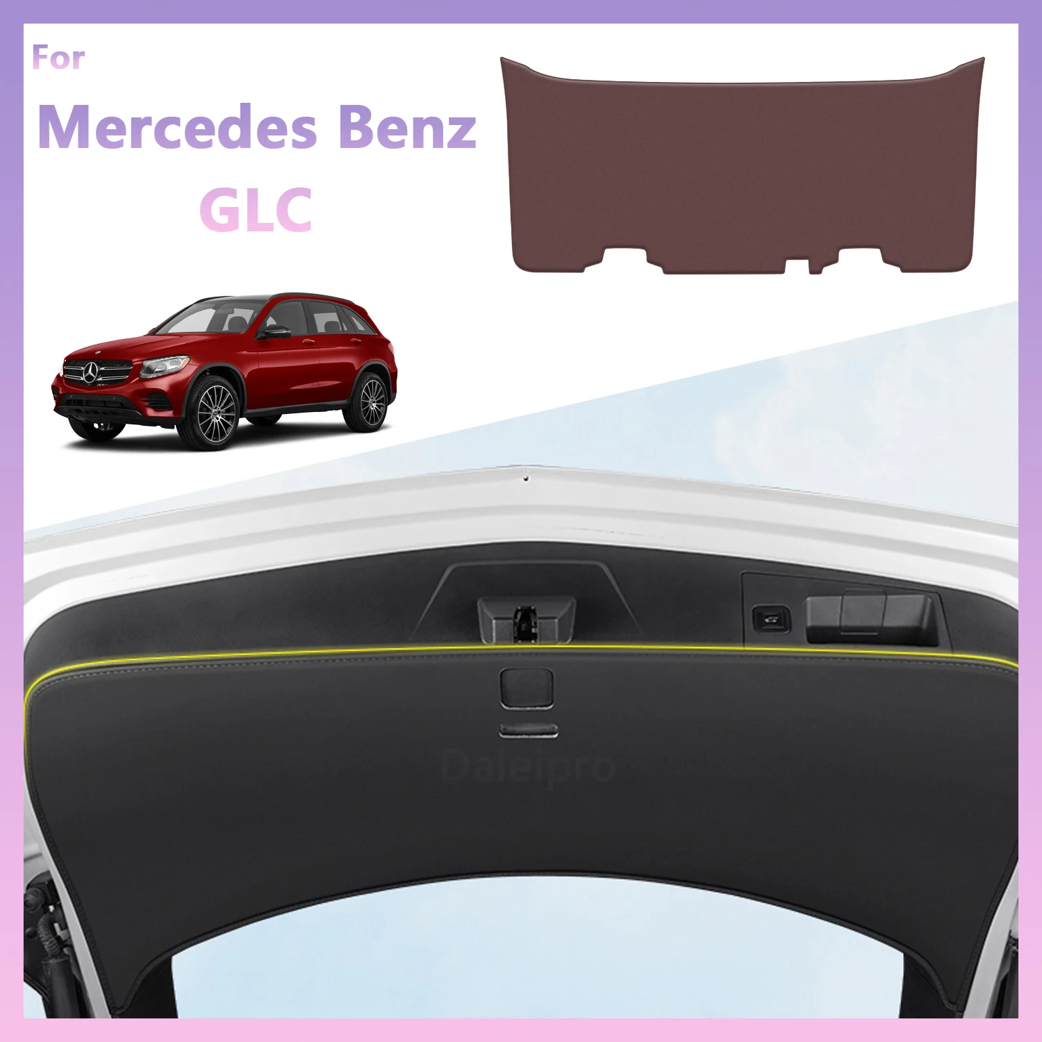 

For Mercedes Benz GLC X253 2016-2022 Car Rear Trunk Tailgate Anti-kick Scratch Resistant Protective Mat Leather Decoration Pad