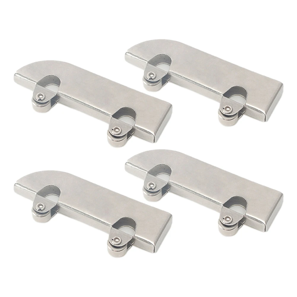 Stainless Steel Pulley Kit 4PCS Designed for Sliding Door Tracks with Dual Bearing Support and Frame Structure