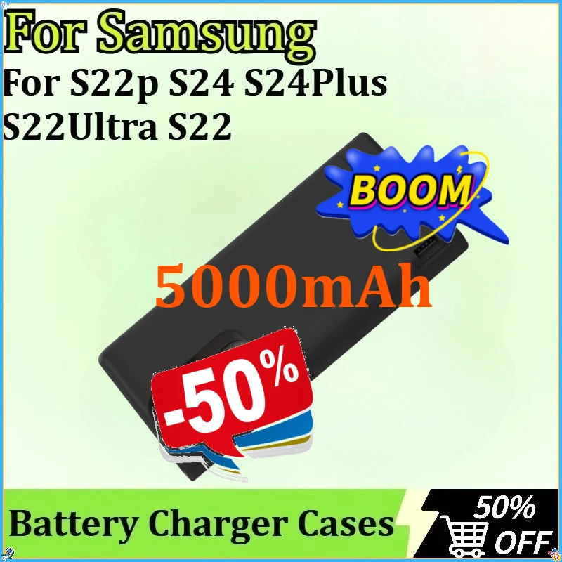 5000mAh لسامسونج S22 S22p S22Ultra S24 S24Plus قوة البنك غطاء الهاتف المحمول غطاء شاحن حالة شاحن البطارية #1