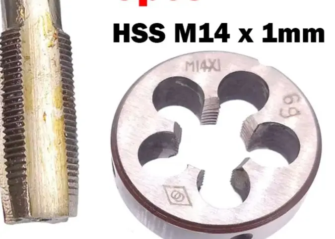

3-Piece High-Speed ​​Steel M14X1mm Tap And M14X1mm Die Metric Right-Hand Thread Tap 79mm Hand Tools