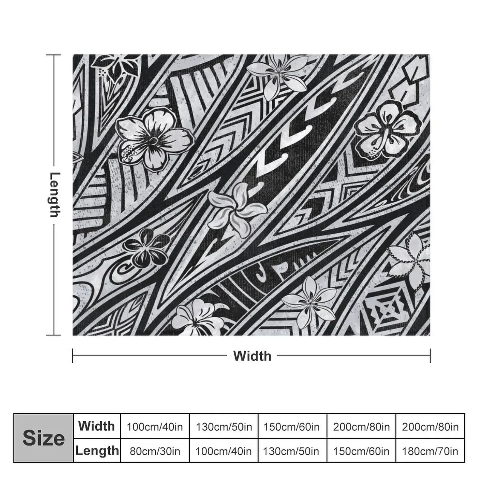 Vintage Hawaiian Tribal Floral Tattoo Design Throw Blanket For Sofa Thin manga Blankets Sofas Of Decoration Blankets