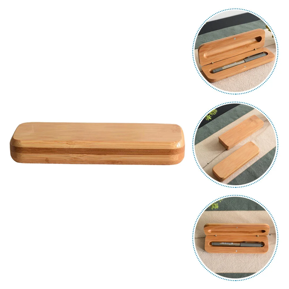 

Pen Case Adult Pencil Office Supplies Organizer Hard Shell Stylus Stationery Pouch Wooden Student