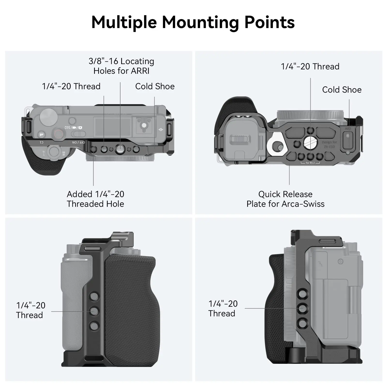 Smallrig for sony ZV-E10ケージ、シリコングリップと内蔵クイック 