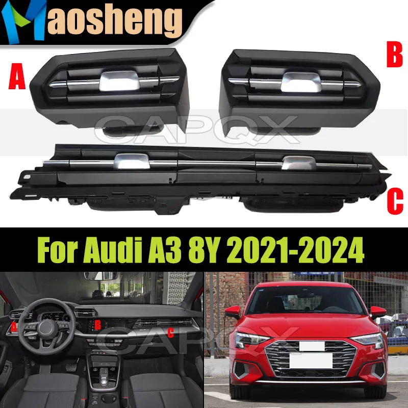 

Передняя решетка воздуховода кондиционера для Audi A3 8Y 2021-2024, центральная консоль, воздуховод кондиционера