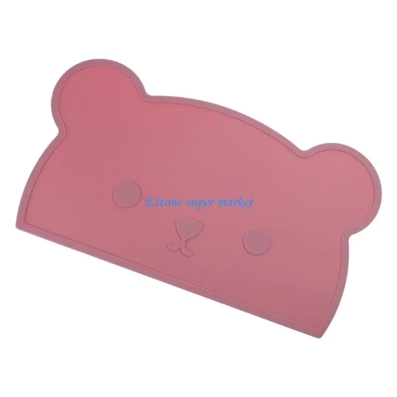 090B Kids Silicone Placemat Lovely Not Slip Dining Pad Table Pad Reusable Silicone Table Placemat for Home & Travel