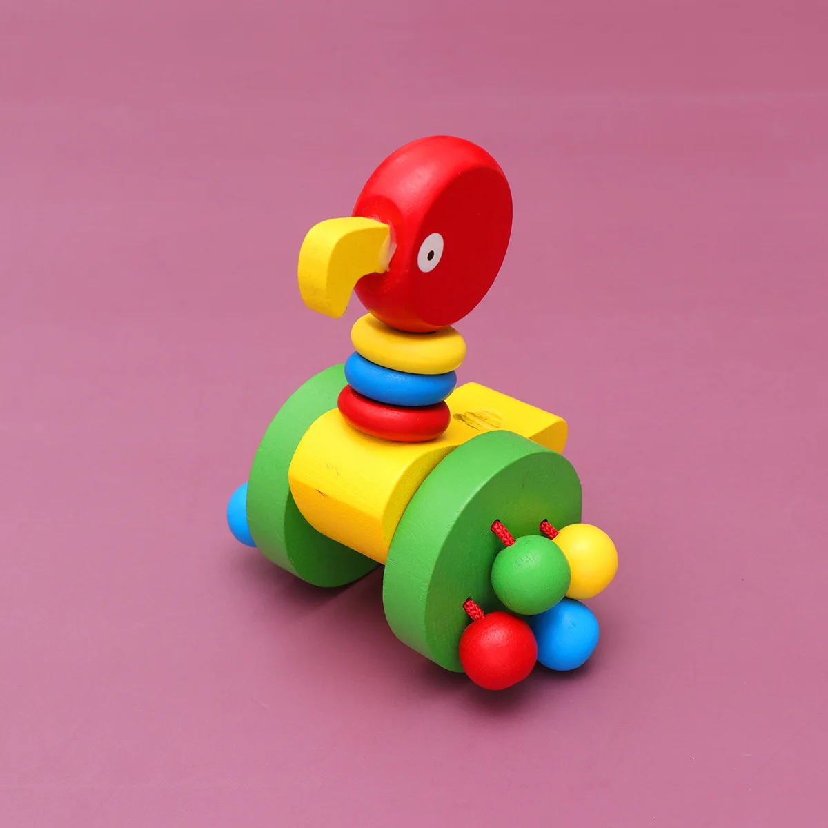 عربة دفع خشبية على شكل حيوانات كرتونية للأطفال في مرحلة الطفولة المبكرة، عربة دفع تعليمية للأطفال بألوان زاهية