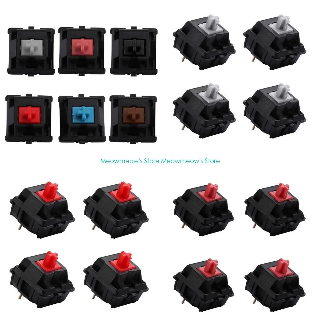 

W91A Pink Black Blue Tea Redness Silver CherryMX Shafts Switches 3-pin Cherry Axises Switches