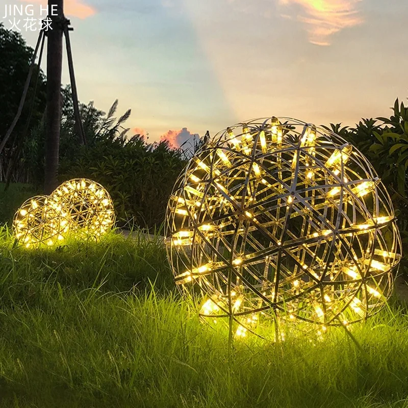 Outdoor courtyard , lawn light, LED spark ball , full sky star decorative hanging tree light, landscape round ball lig