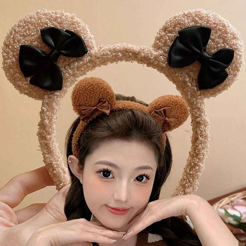 Girls Cute Bear Ears Plush Simple Hairbands Kids Lovely Hair Ornament Headband Hair Hoops Children Fashion Hair Accessories