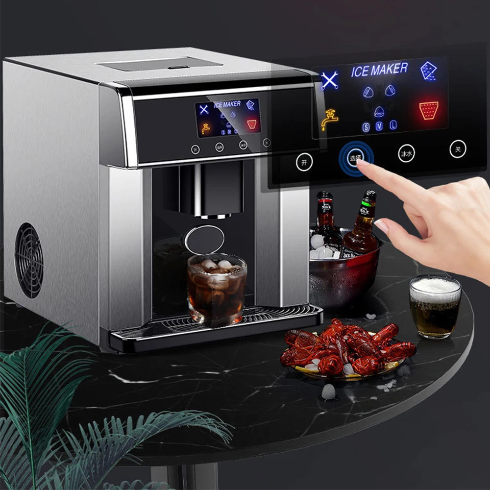 

【Hot】High Quality 2-in-1 Commercial/Home Use Electric Countertop Ice Maker and Water Dispenser Automatic Small Ice Cube Machine
