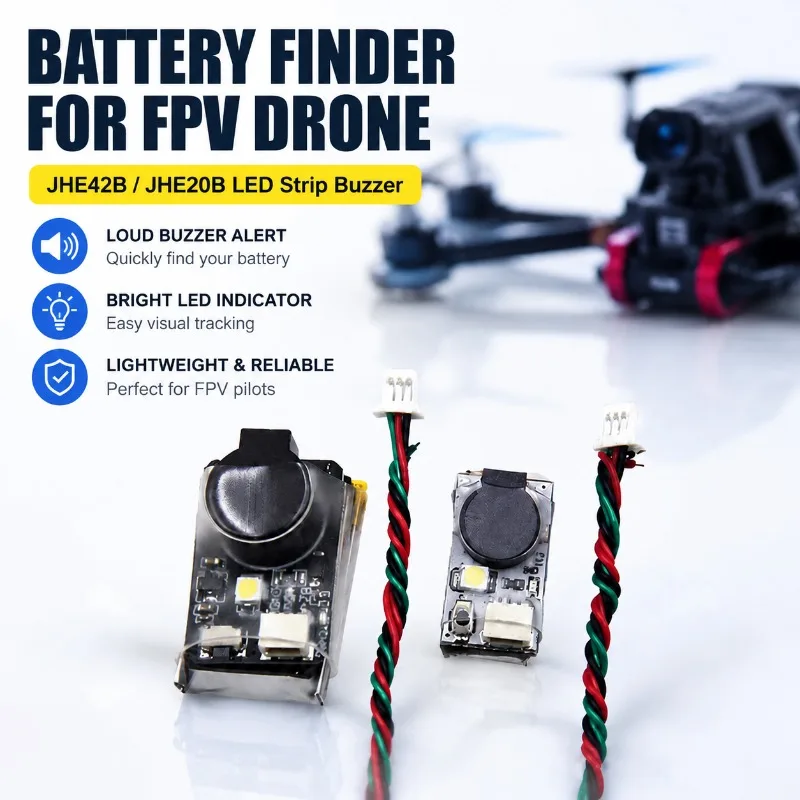 JHE42B JHE20B Finder Buzzer with LED Light Built in Battery Anti Lost BB Beeper Tracker for FPV Racing Drone RC Aircraft