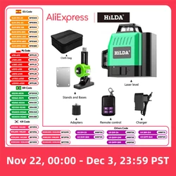 Poziom lasera Mini 12 linii 3D Samopoziomująca się 360 pozioma i pionowa krzyżowa super mocna zielona przenośna wiązka laserowa