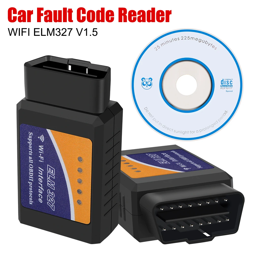 OBDII Adapter 1PC Car Fault Code Reader ELM327 WIFI V1.5 For IOS Android Car Accessories Auto Diagnostic Scan Tool OBD2 Scanner