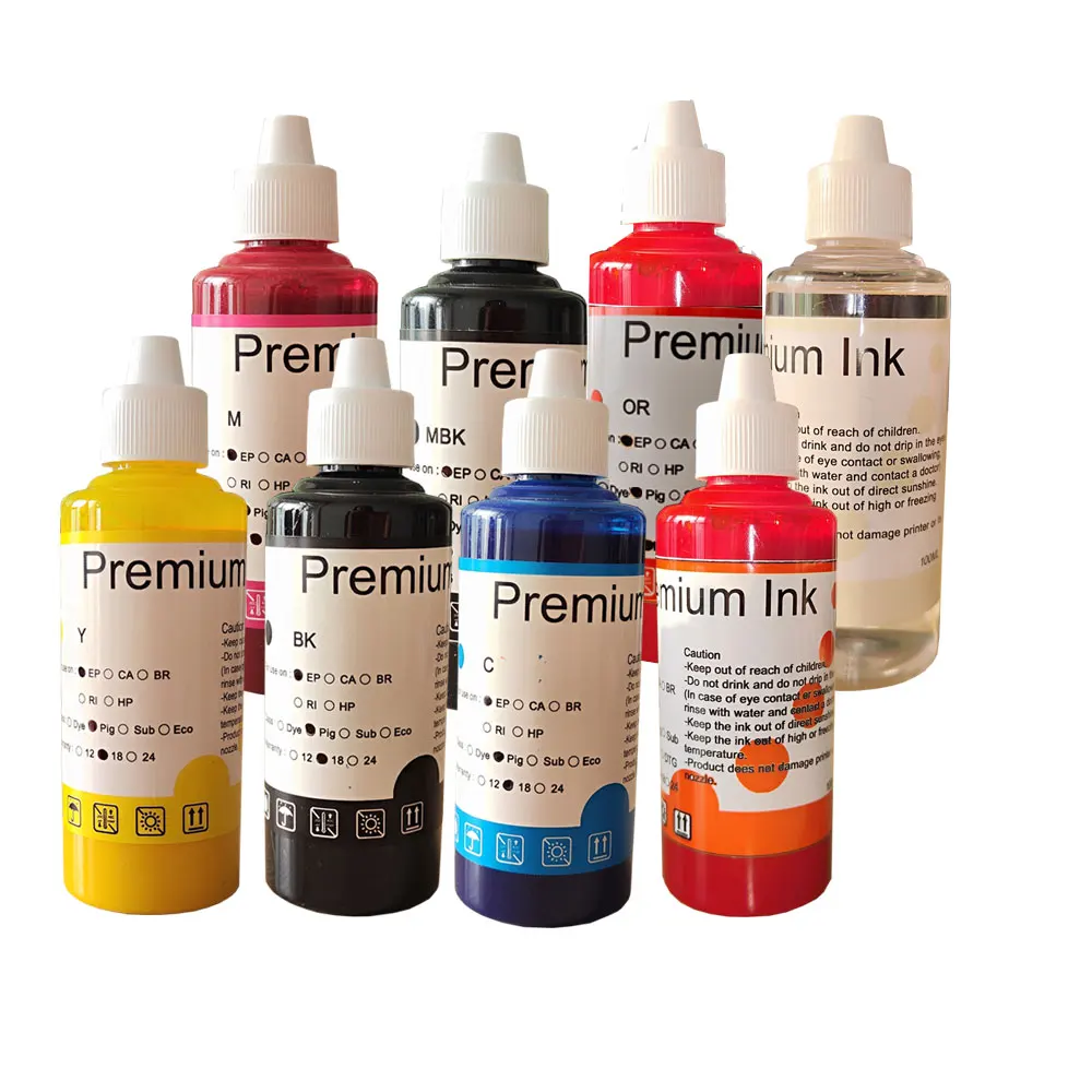 

1set 100ML T3240 T3241 Pigment Ink For Epson Surecolor P400 P408 R2000 R2000S Printer 8 colors