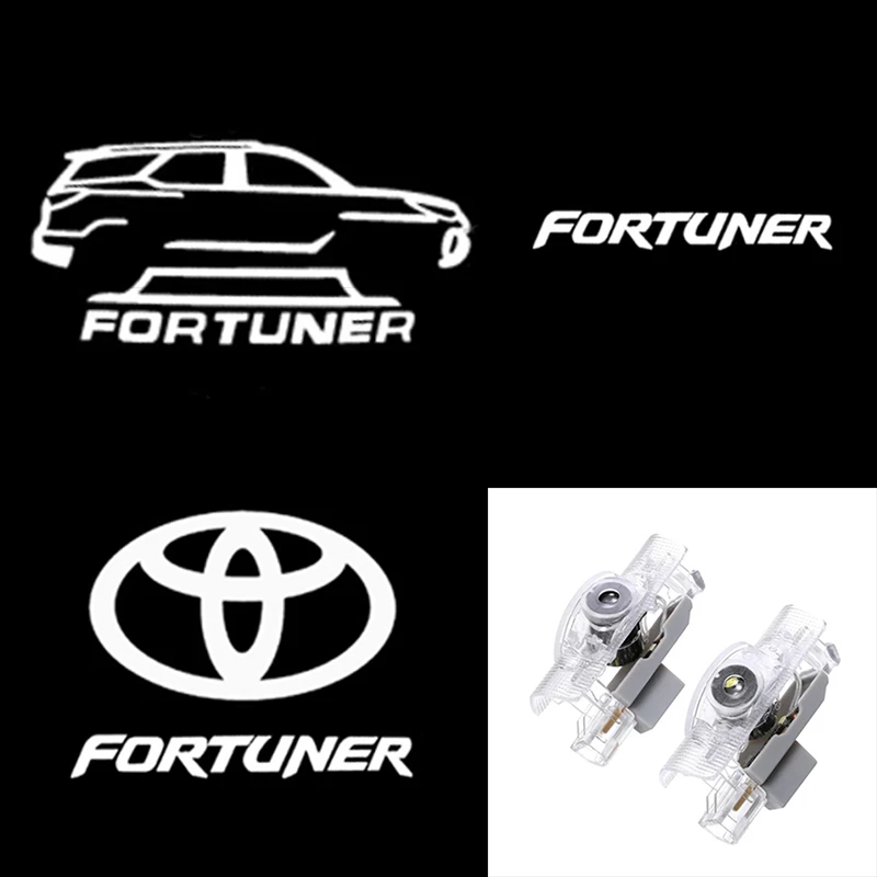 2 шт. для Toyota FORTUNER AN150 AN160 2015 2016-2022 проекционная декоративная лампа, аксессуары для инструментов, светодиодные ретро-приветственные двери автомобиля li