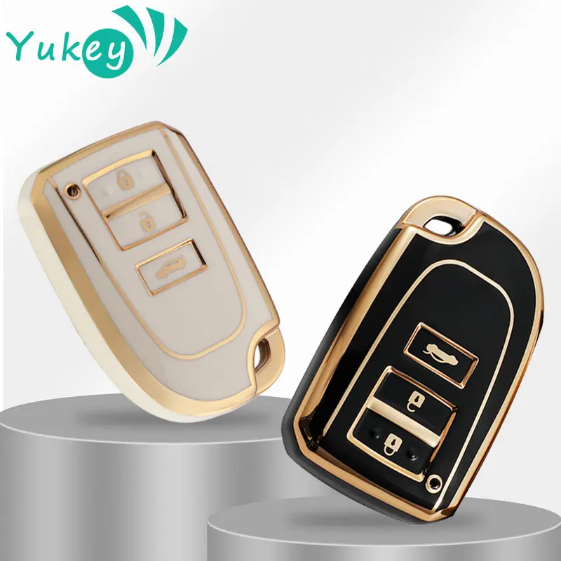 3 Buttons TPU Car Key Cover Case For Toyota Yaris HAIs 2020 Hiace 200 Sienta Remote Shell FOB Protect Bag Keychain