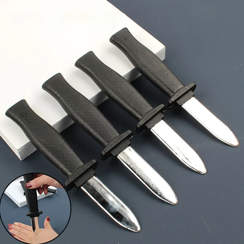 

Trick simulation shrink knife April Fool's Day prank toys parody scary and design model magic props sell well on street stalls
