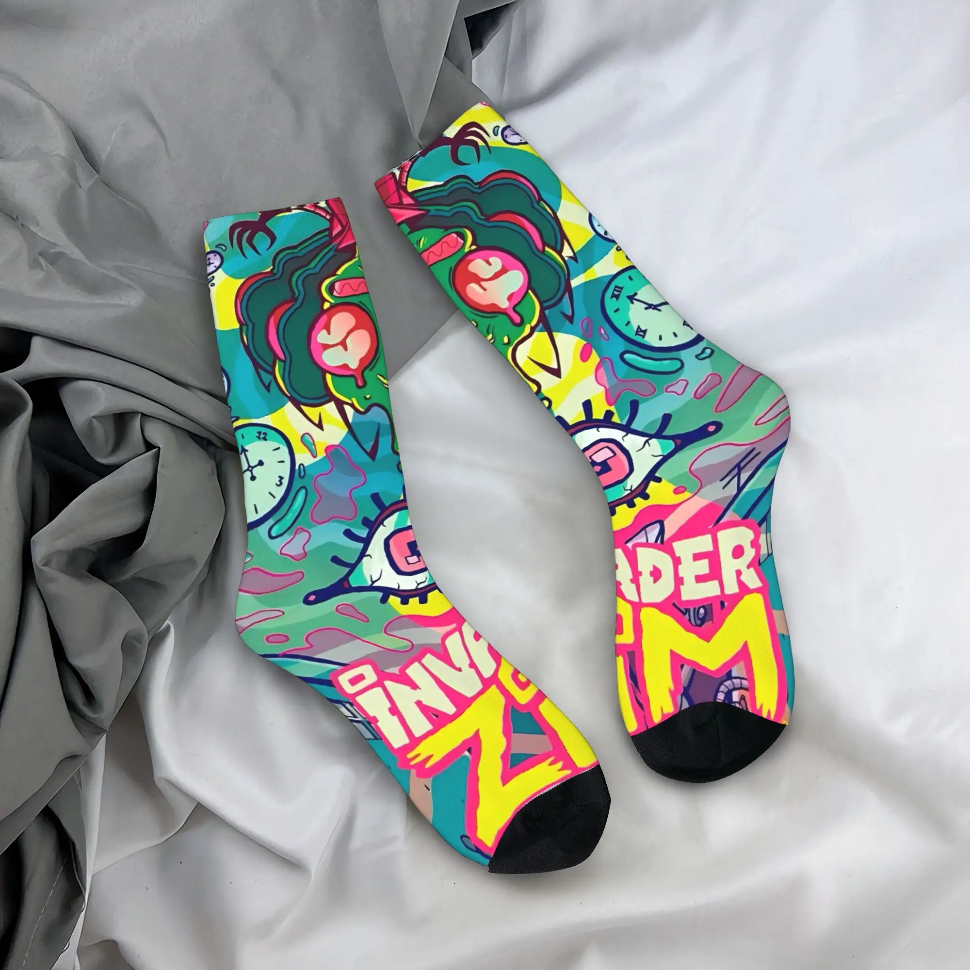 

Чулки Invader Zim Movie, носки для взрослых и мужчин, модные носки высокого качества, осенние нескользящие носки для скейтборда с графическим рисунком, идея подарка