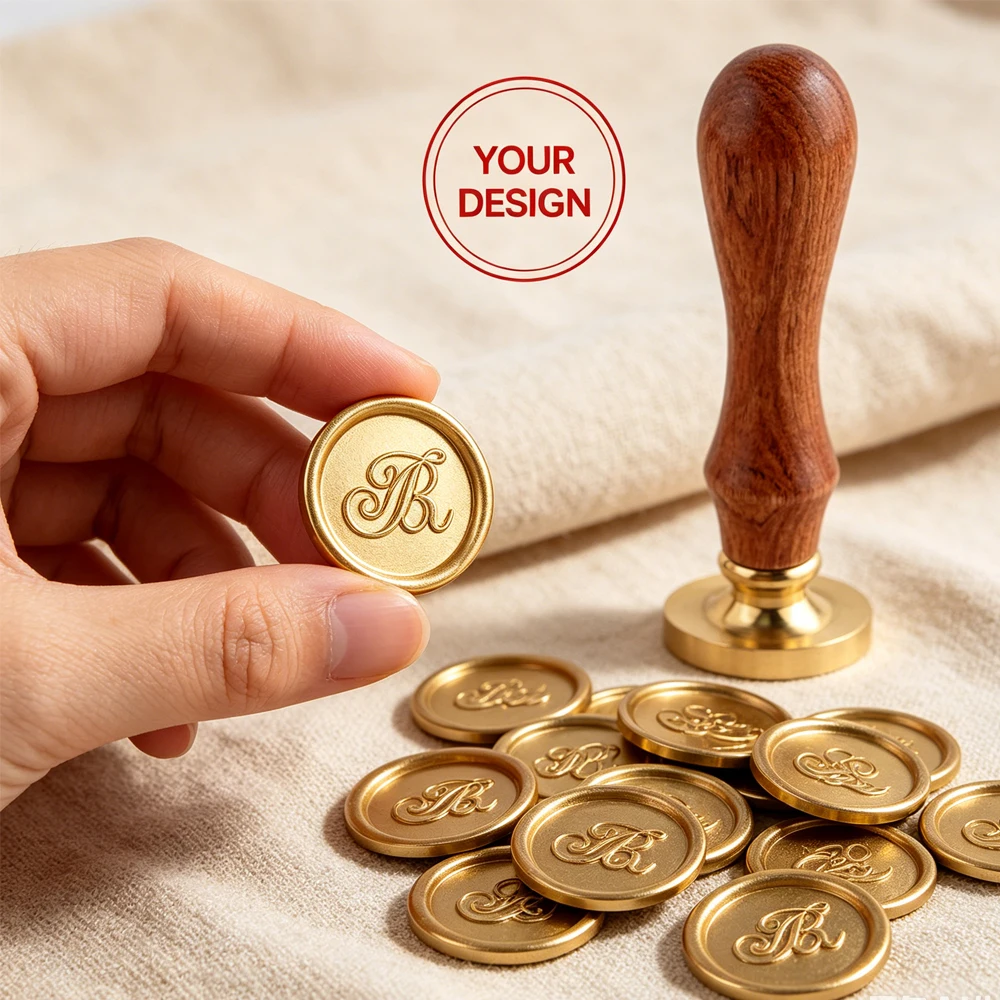 Custom LOGO Wax Seal Stamps Round/Square Logo Design Sealing Wax Stampers for DIY Invitation Envelope Paper Card Decoration