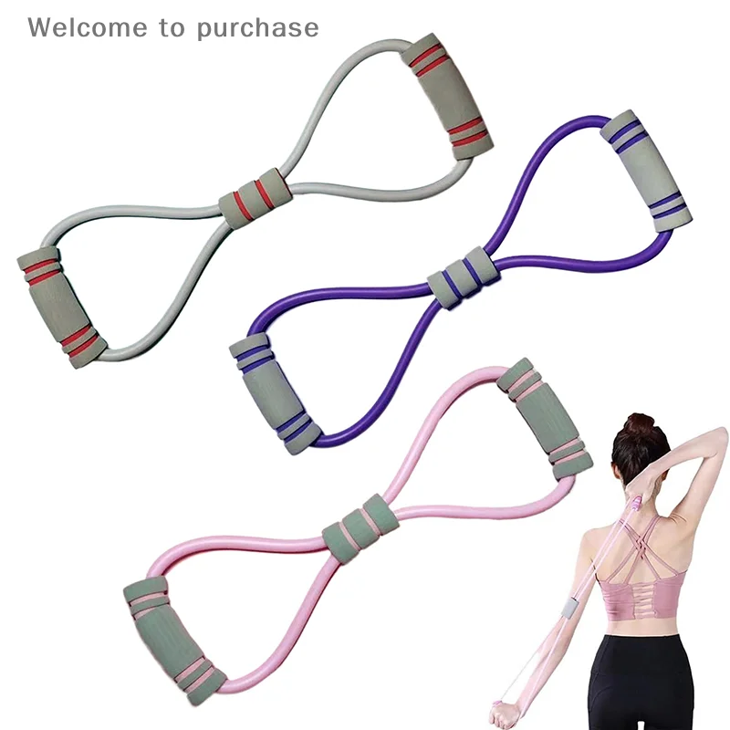 

Saludea Quality Resistance Band with Grips, Arm Training Figure 8 Band, Chest Muscle Expander, Yoga Elastic Pull Rope