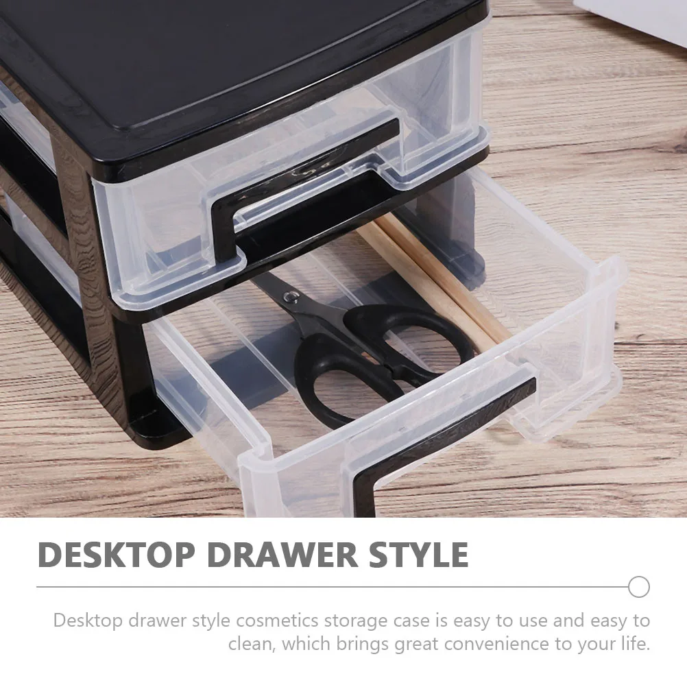 

2pcs Storage Box Set Transparent 2 Layers Plastic ABS Desktop Drawer ganizer Gadget Holder Sundry Boxes Closet Kitchen Use