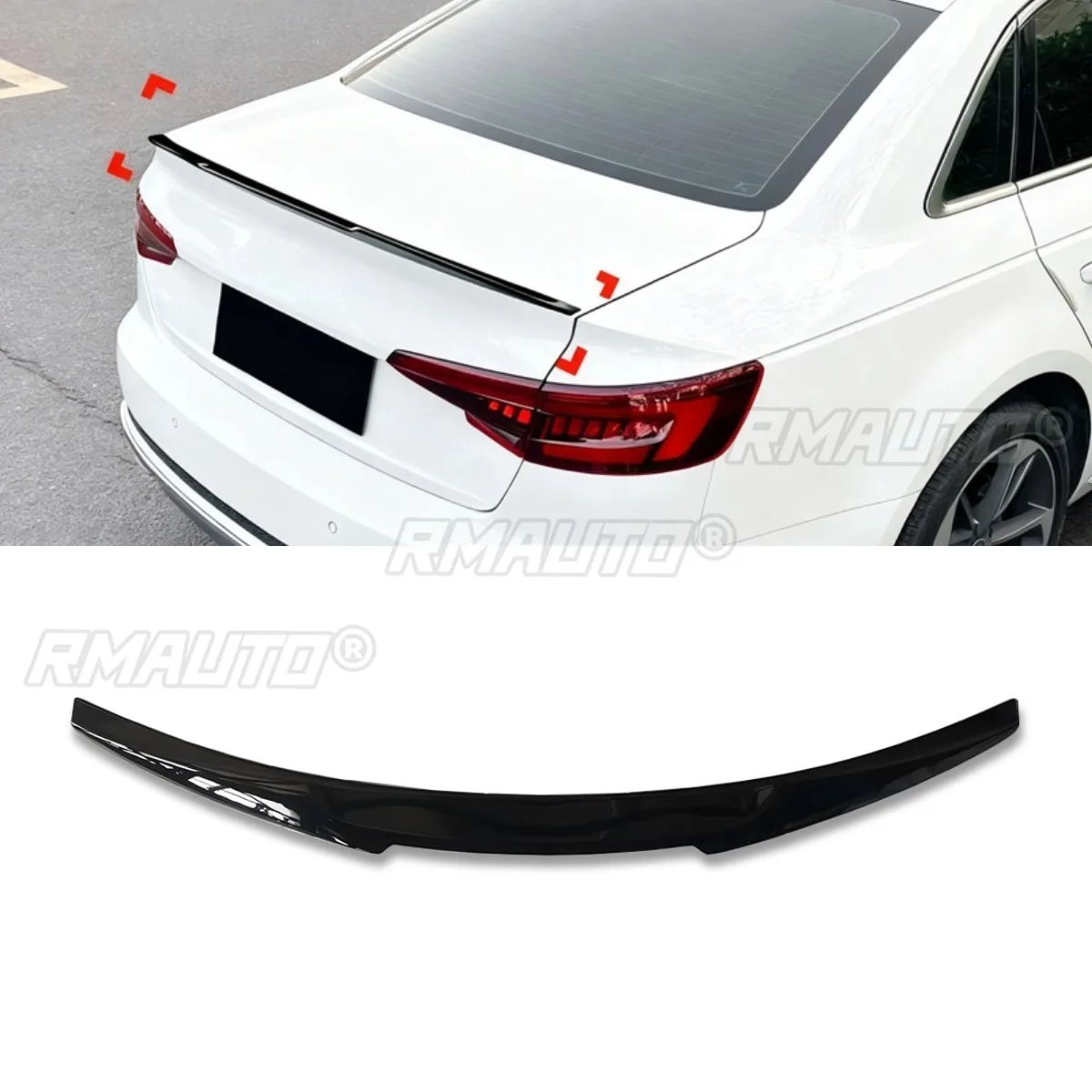 

Car Rear Wing Rear Trunk Spoiler Diffuser Protector Body Kit For Audi A4 2017+ Car Accessories