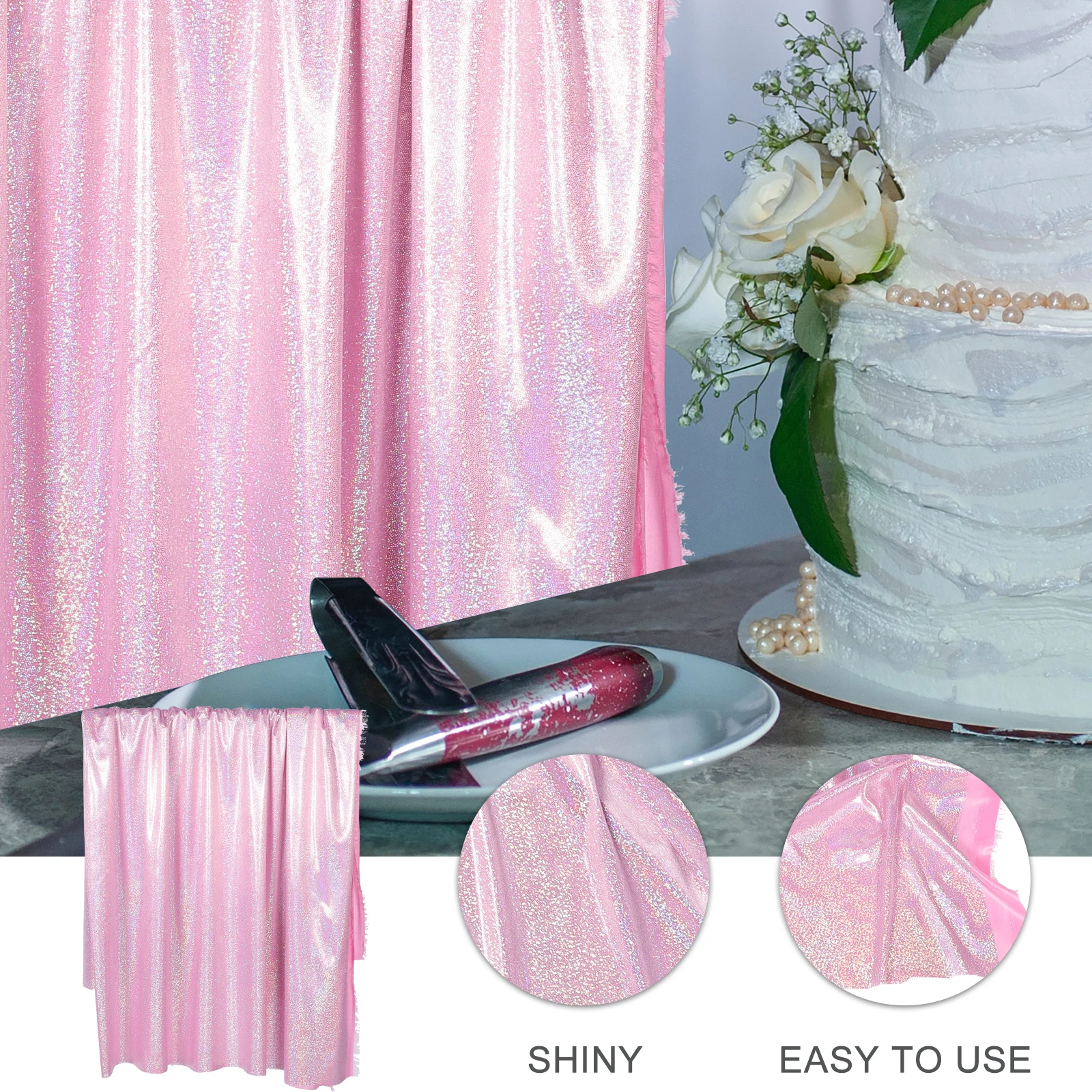 

Glitter Backdrop Decorations Bronzing Engagement Festival Sequins Background Photo Prop Hanging Garden Home