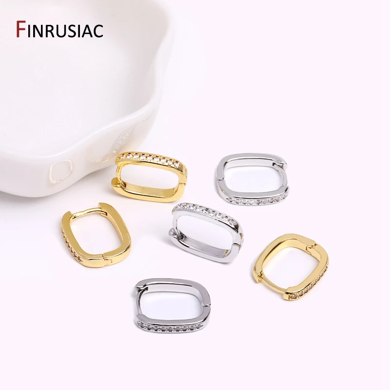 Gold Überzogene Messing Einfache Hoop Ohrringe Hohe Qualität Frauen Ohrringe, Eingelegten Zirkon Trendy Hoop Ohrringe Mode Schmuck Geschenke – Detail 30