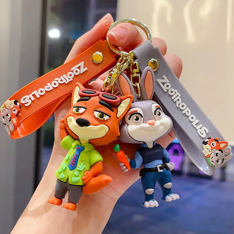 

1/6pcs Trend For Zootopia Keychain Cute Judy Doll School Bag Creative Decoration Pendant Car Key Decoration Chain Christmas Gift