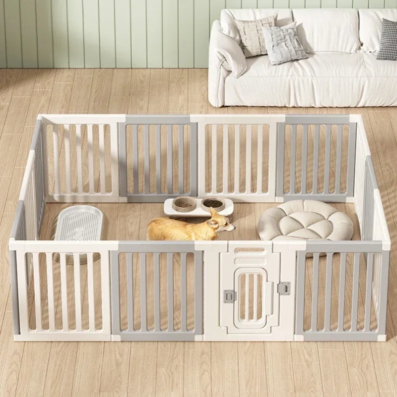 

Gray and White Color Matching Dog Fence Pet Guardrail Combination of Small and Medium Dog Cage Indoor Isolation Fence Supplies